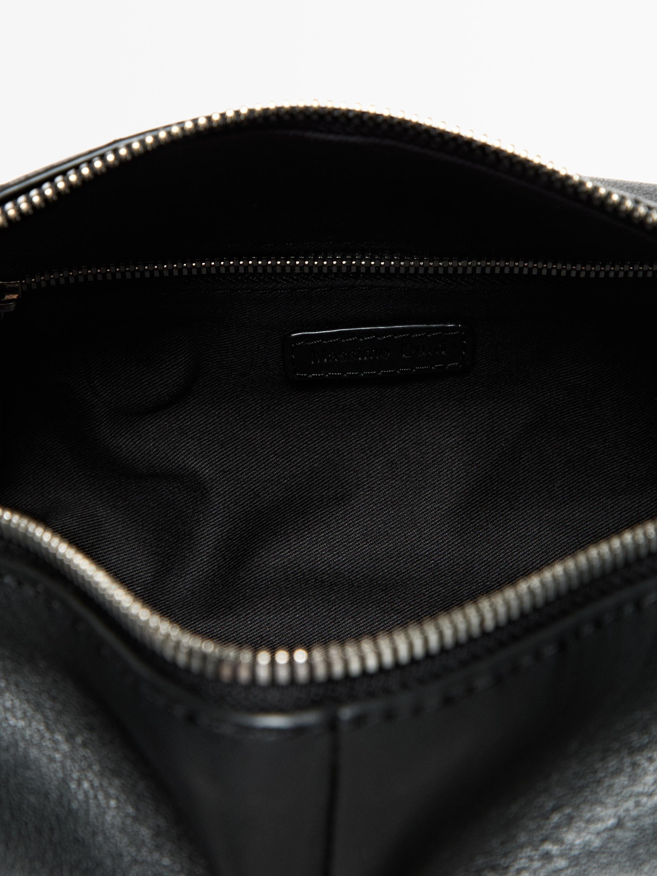 Nappa leather toiletry bag with zip